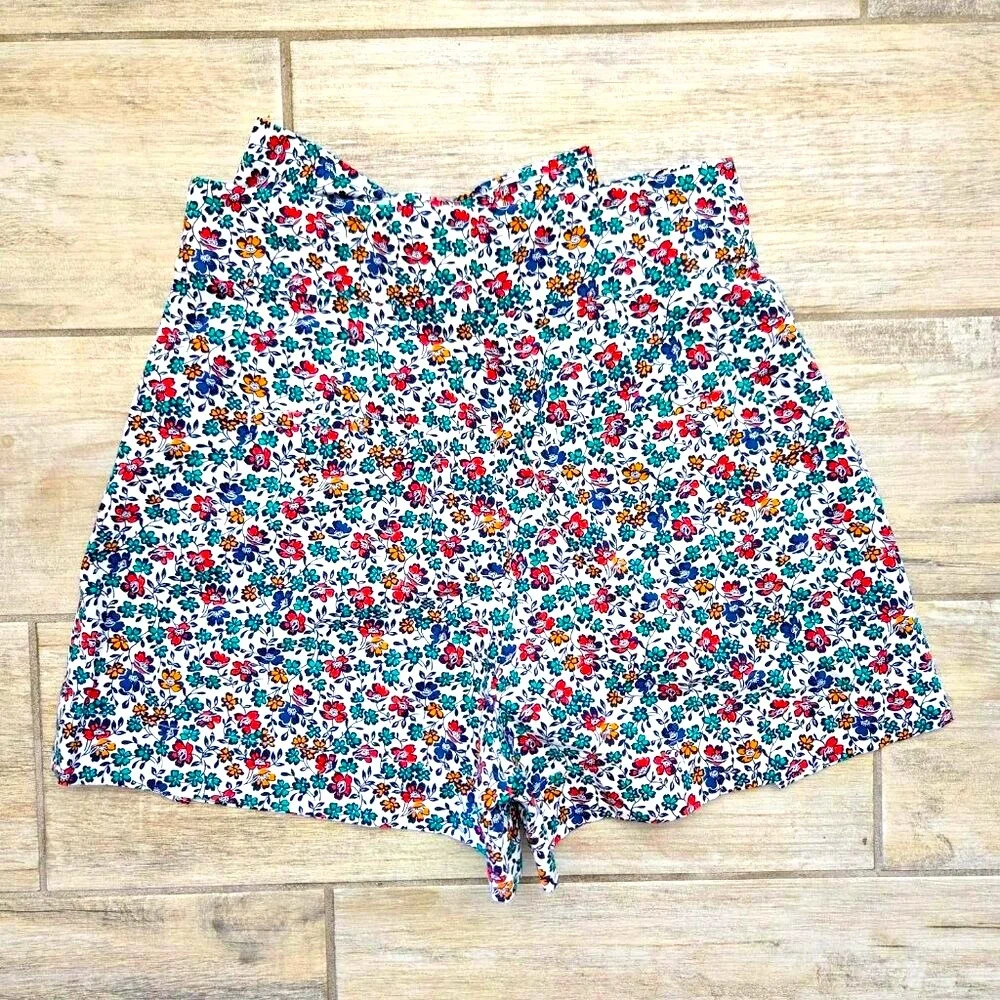 J. Crew Floral‎ Print Bow Tie Waist Shorts Women's Coquette Garden Lightweight 4